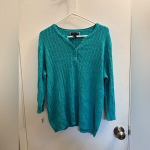 Karen Scott Turquoise Knit Sweater